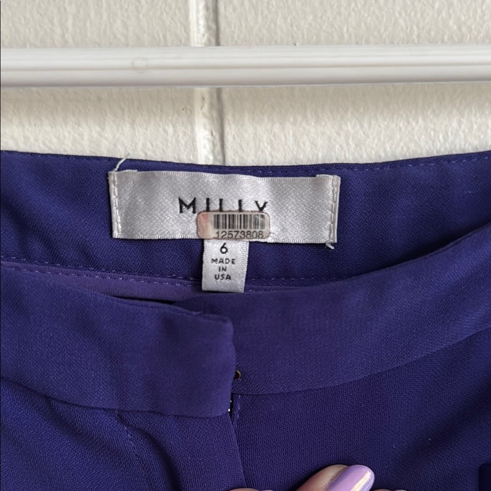 Milly Nicola Cady Purple Pants Sz 6 - Picture 2 of 5